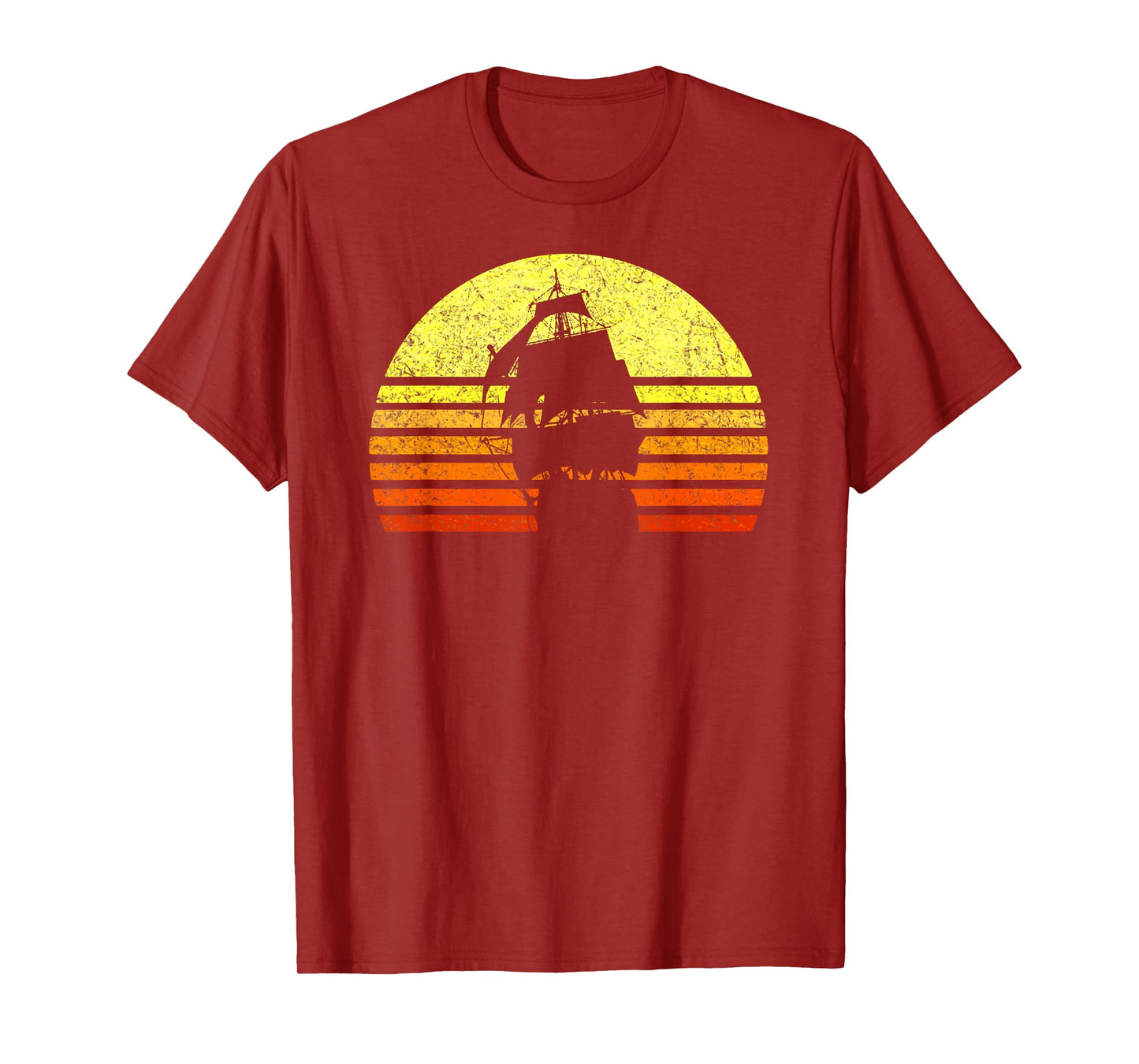 Vintage Sailing Pirate Ship Captain Nautical Sailboat Sailor T-Shirt