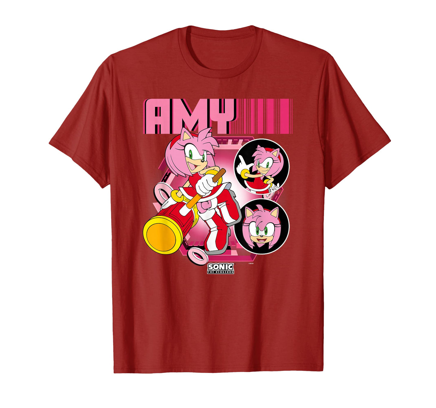 Sonic The Hedgehog Amy Rose Multi Pose Poster T-Shirt