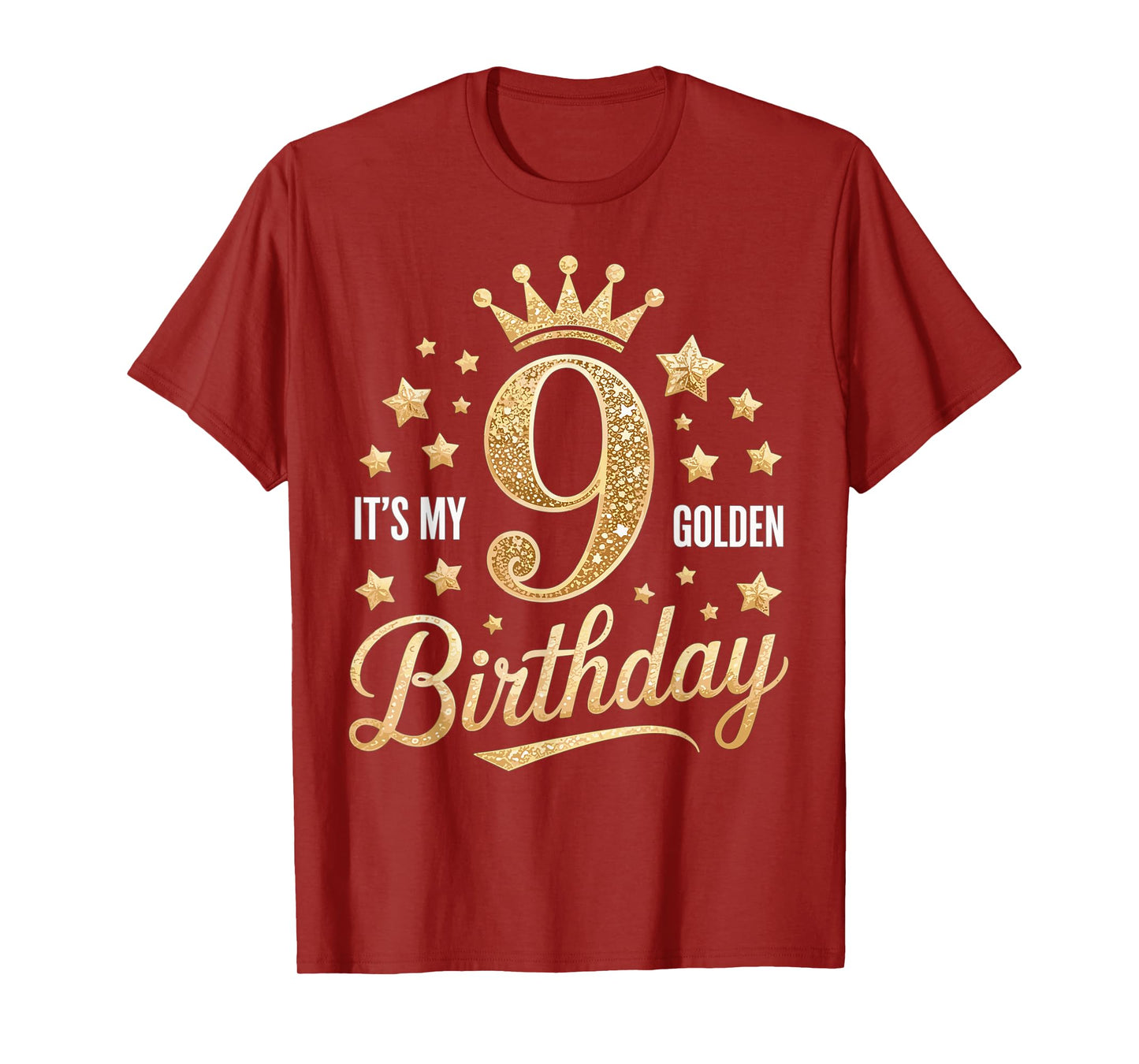 It's My 9th Golden Birthday 9 Year Old Bday Kids Groovy T-Shirt