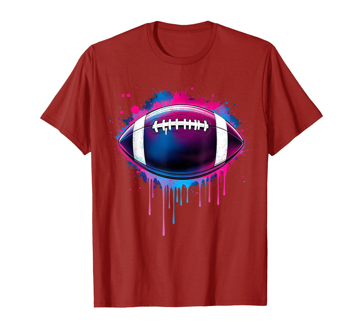Football Drip For Boys Tie Dye Colorful Football Game Day T-Shirt