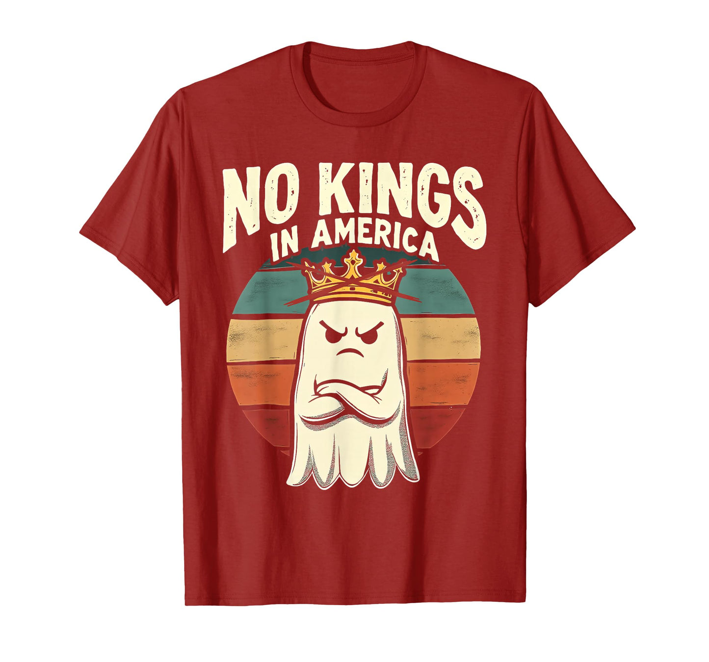 No Kings in America Shirt Retro Halloween Boo Sheet Ghost T-Shirt