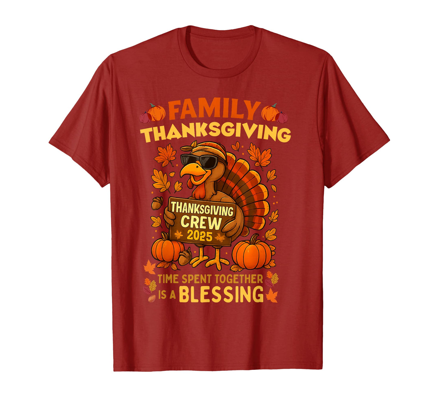 Family Thanksgiving Crew 2025 Funny Turkey Matching Group T-Shirt