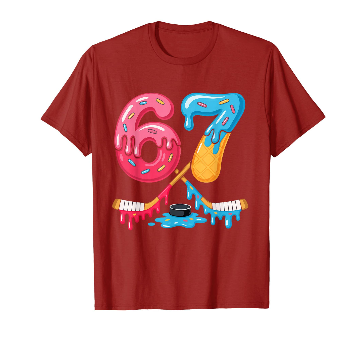 Hockey Six Seven Ice Cream Drip T-Shirt