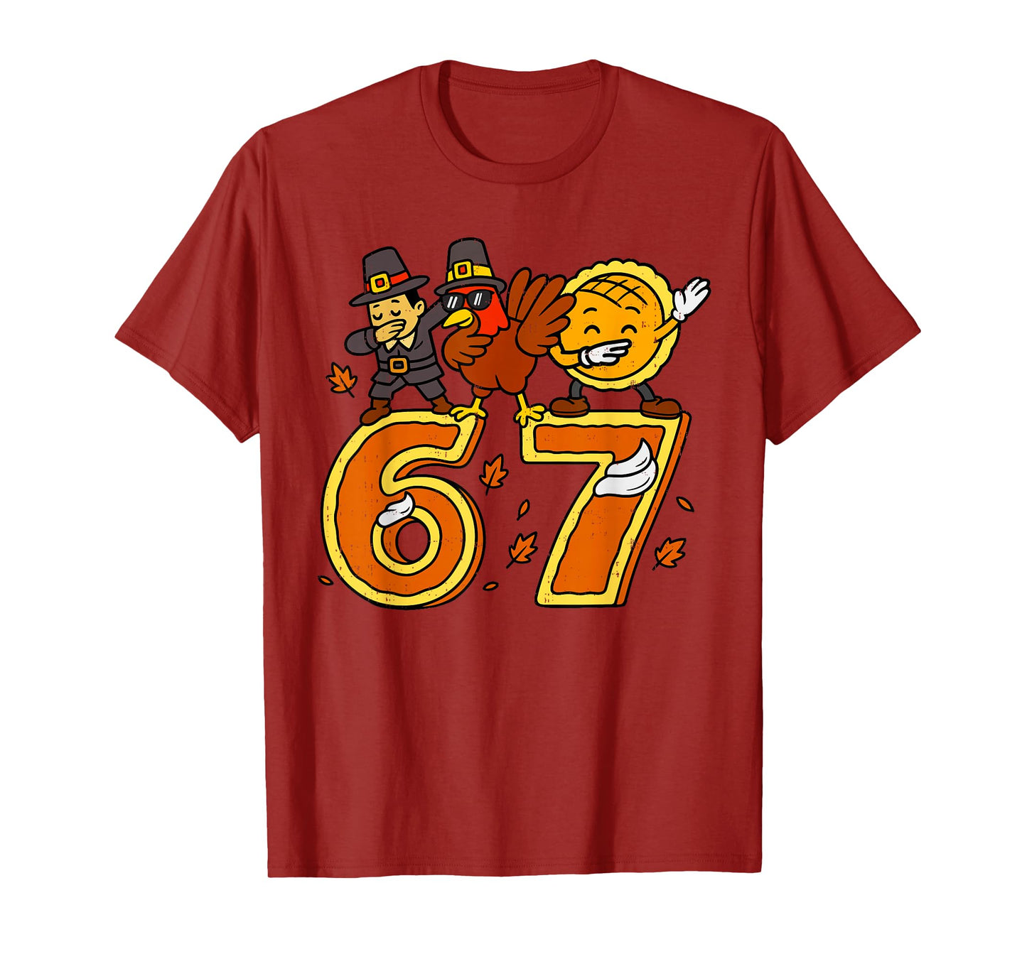 6 7 Six Seven Turkey Pilgrim Gen Z Alpha Meme Slang Boys Kid T-Shirt