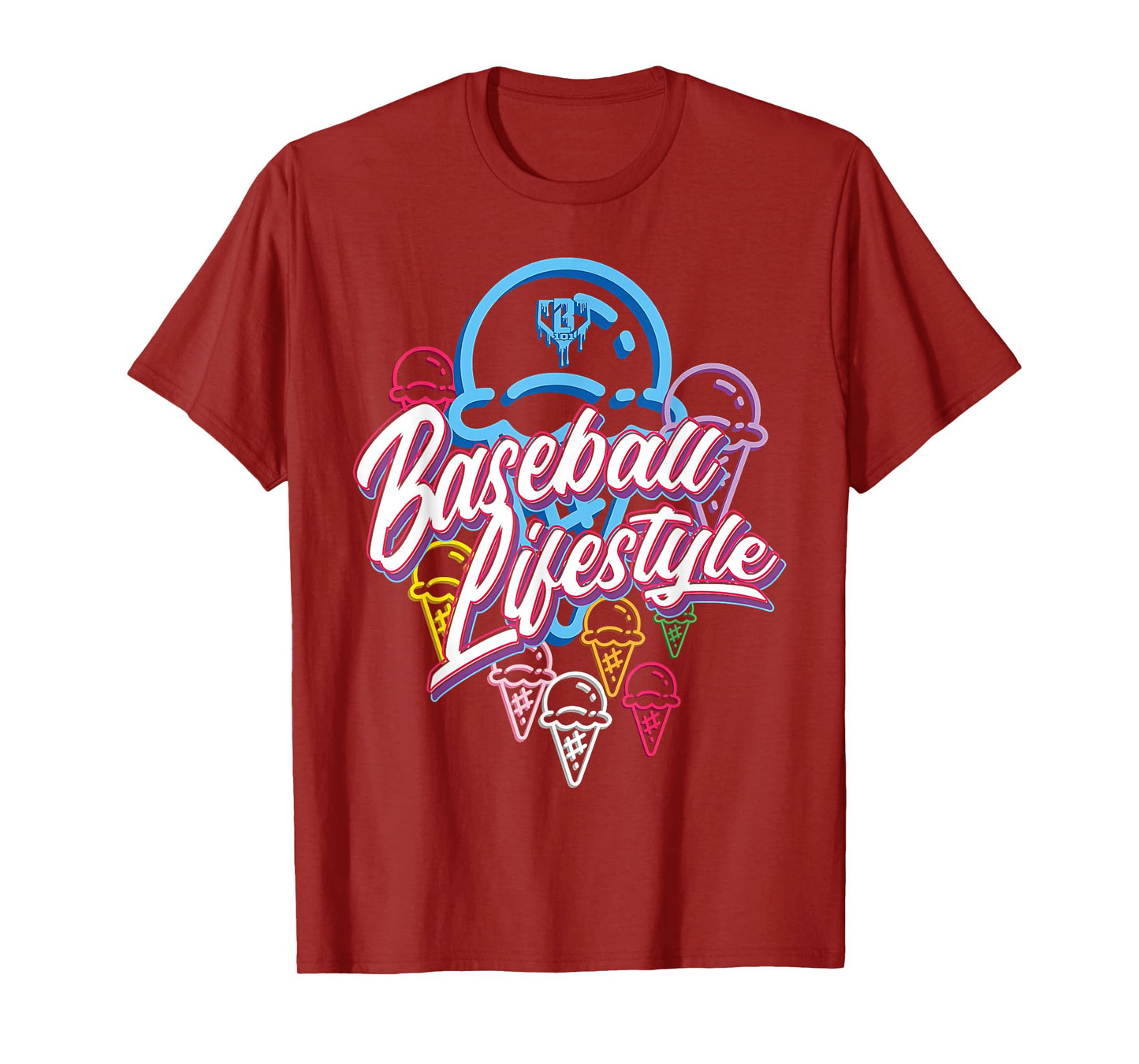 Baseball Lifestyle Home Plate Ice Cream Drip Men Boys Youth T-Shirt