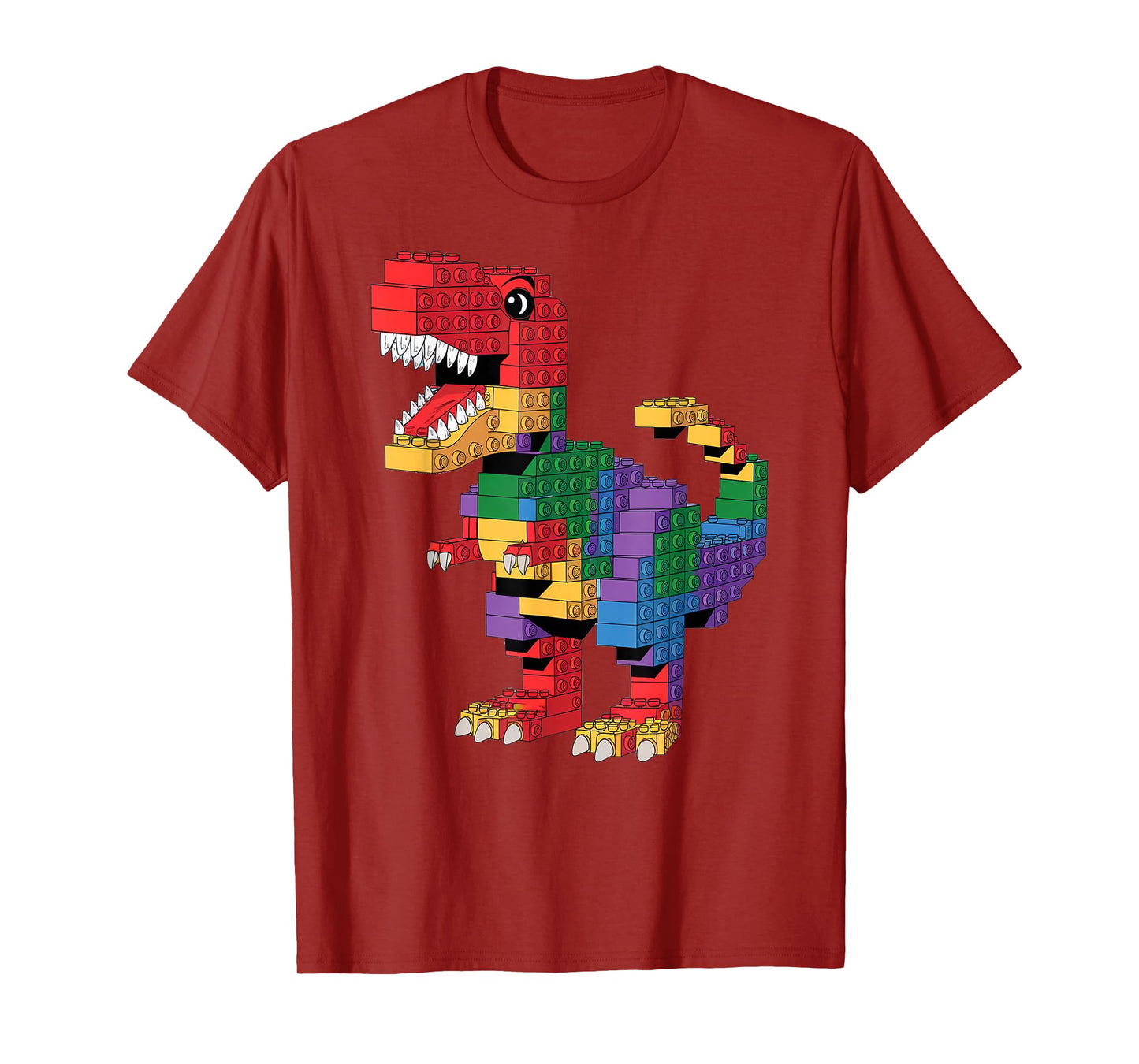 Master Builder Men Boys Kids Building Bricks Dinosaur T-Rex T-Shirt