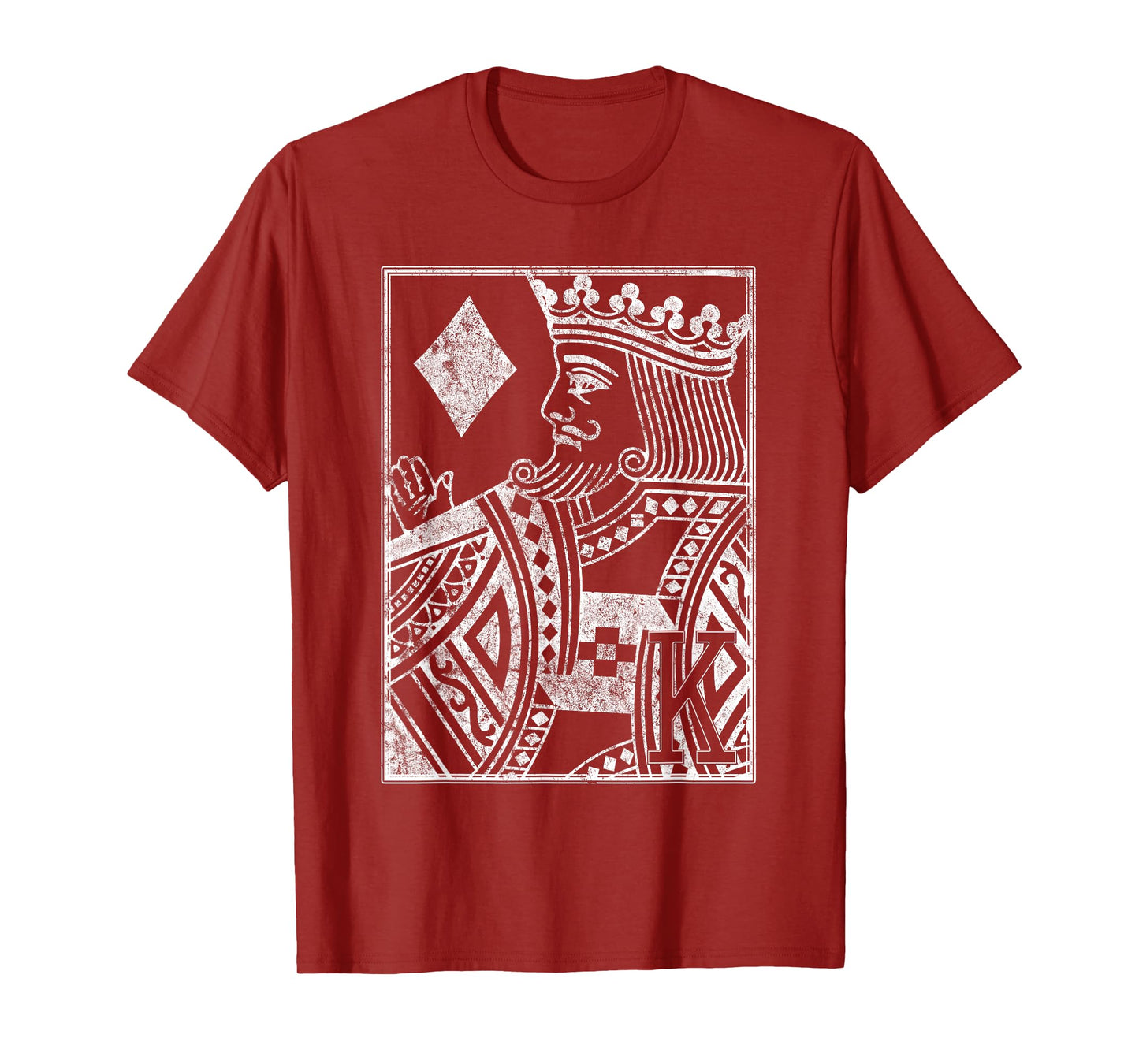 King of Diamonds Vintage Look Distressed Playing Card T-Shirt