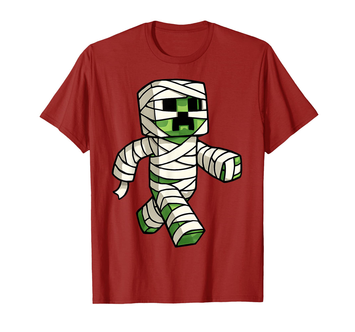 Funny Halloween Game Pixel Kids Boy Men Spooky Mummy Gamer T-Shirt