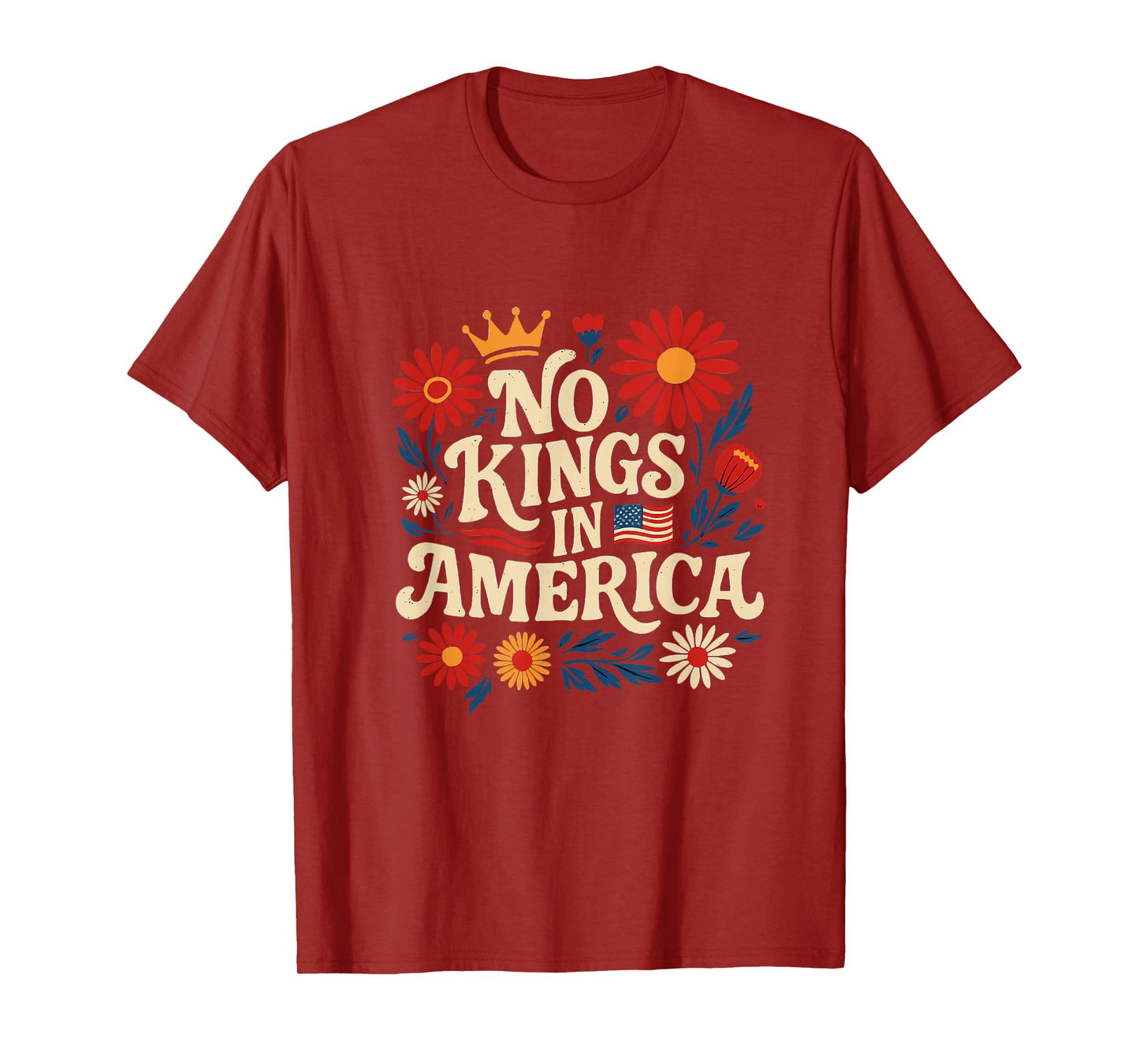 No King in America Shirt Men Women Floral 4th July No Kings T-Shirt