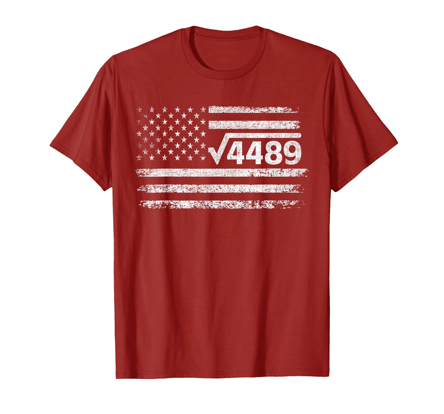 Square Root 4489 Slang Math Teacher Six Seven 6 7 USA Flag T-Shirt
