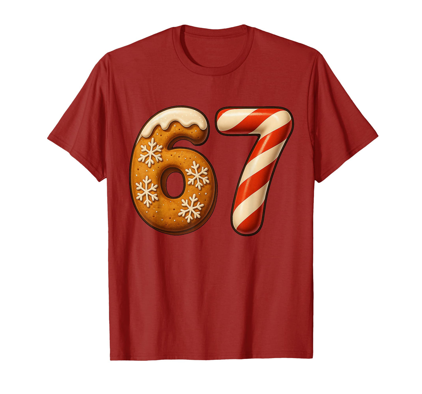 67 Six Seven 6-7 Gingerbread Candy Cane Christmas Kids Meme T-Shirt