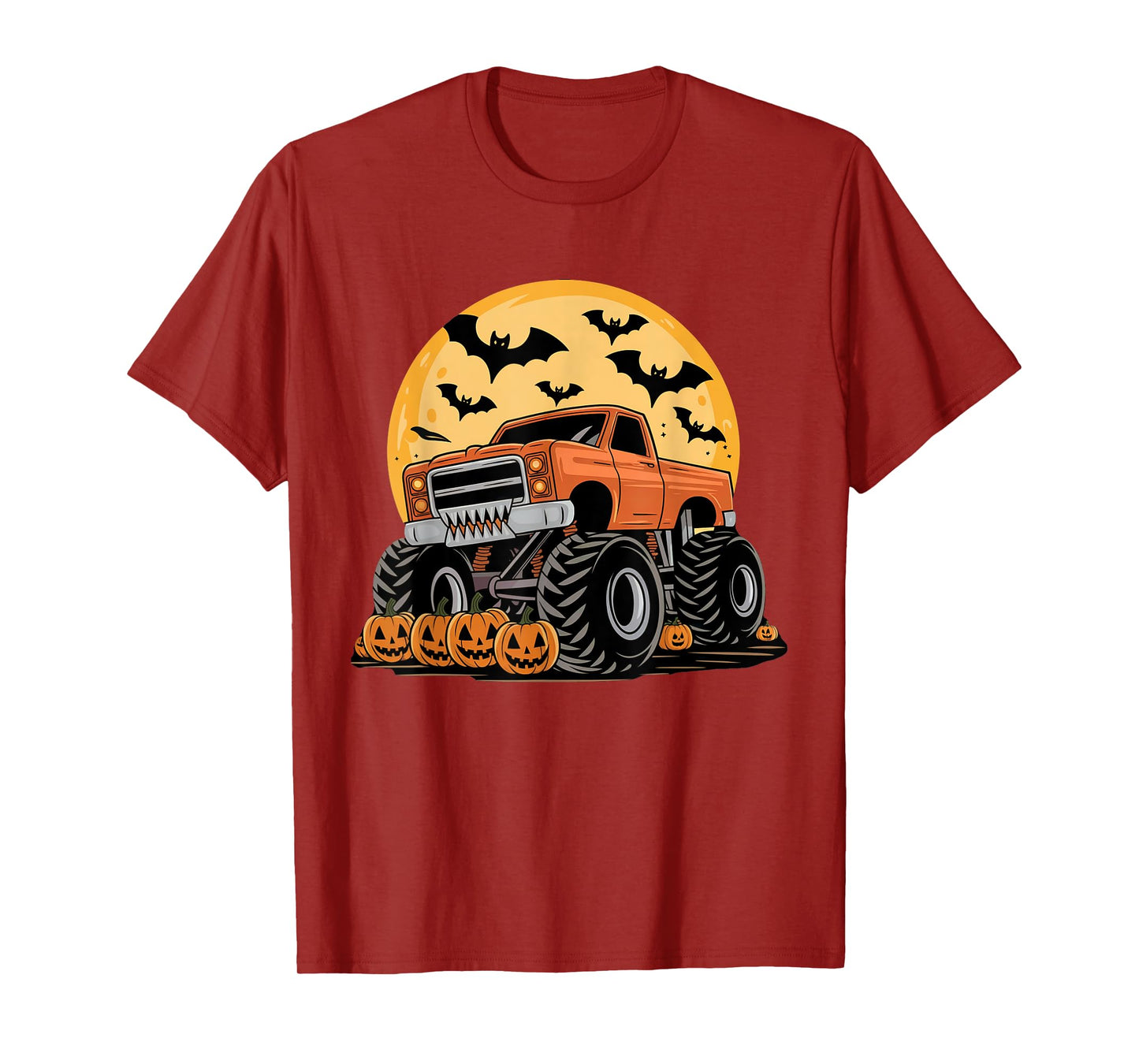 Halloween Shirts for Kids Boys Monster Truck Pumpkins T-Shirt