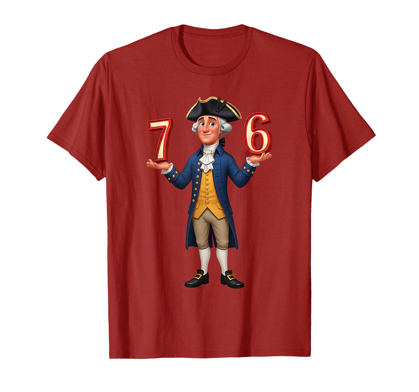 Six Seven American 67 Gen Alpha Slang 7 6 George Washington T-Shirt