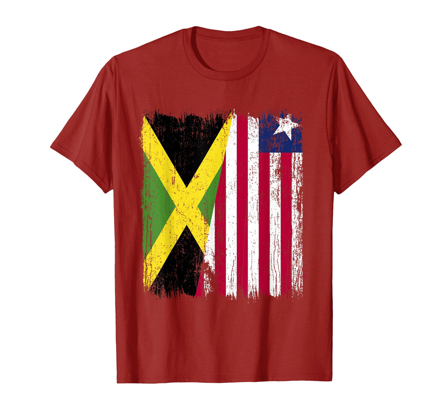 Jamaica Liberia Half Flag Jamaican Liberian Jersey T-Shirt