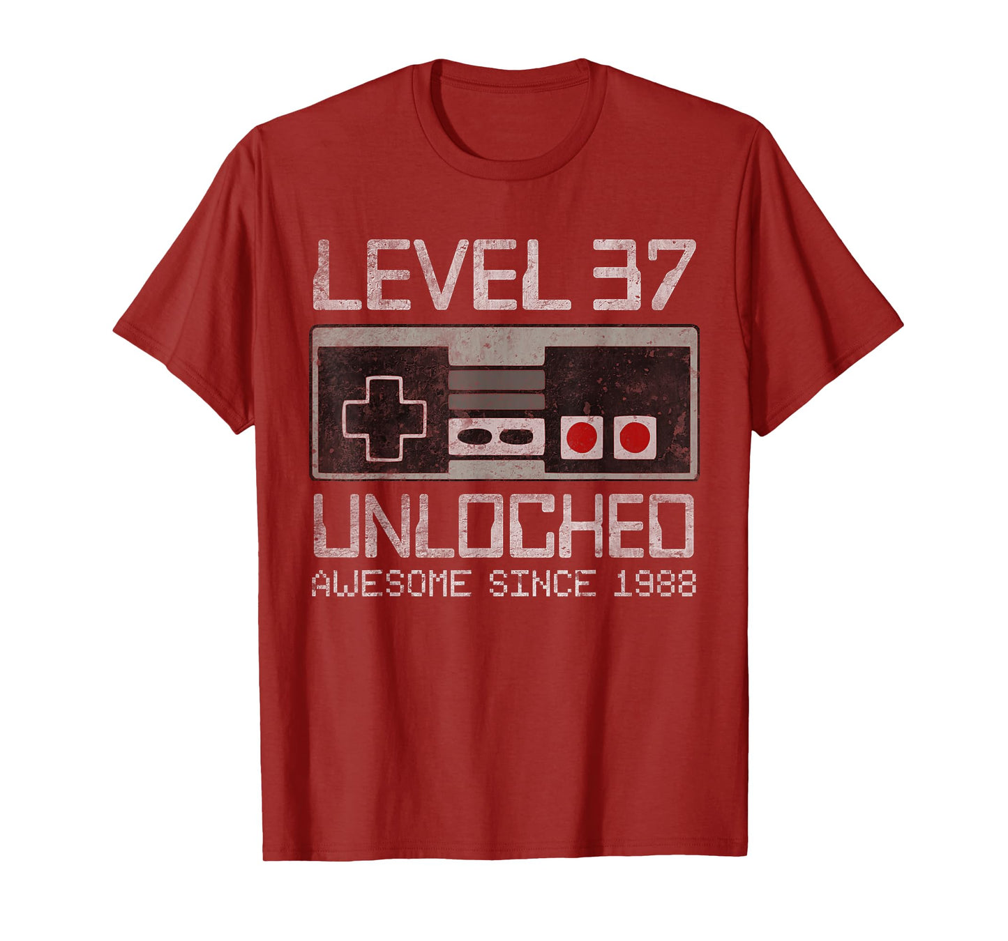 Level 37 Unlocked 37th Birthday 37 Year Old Video Gamer Men T-Shirt