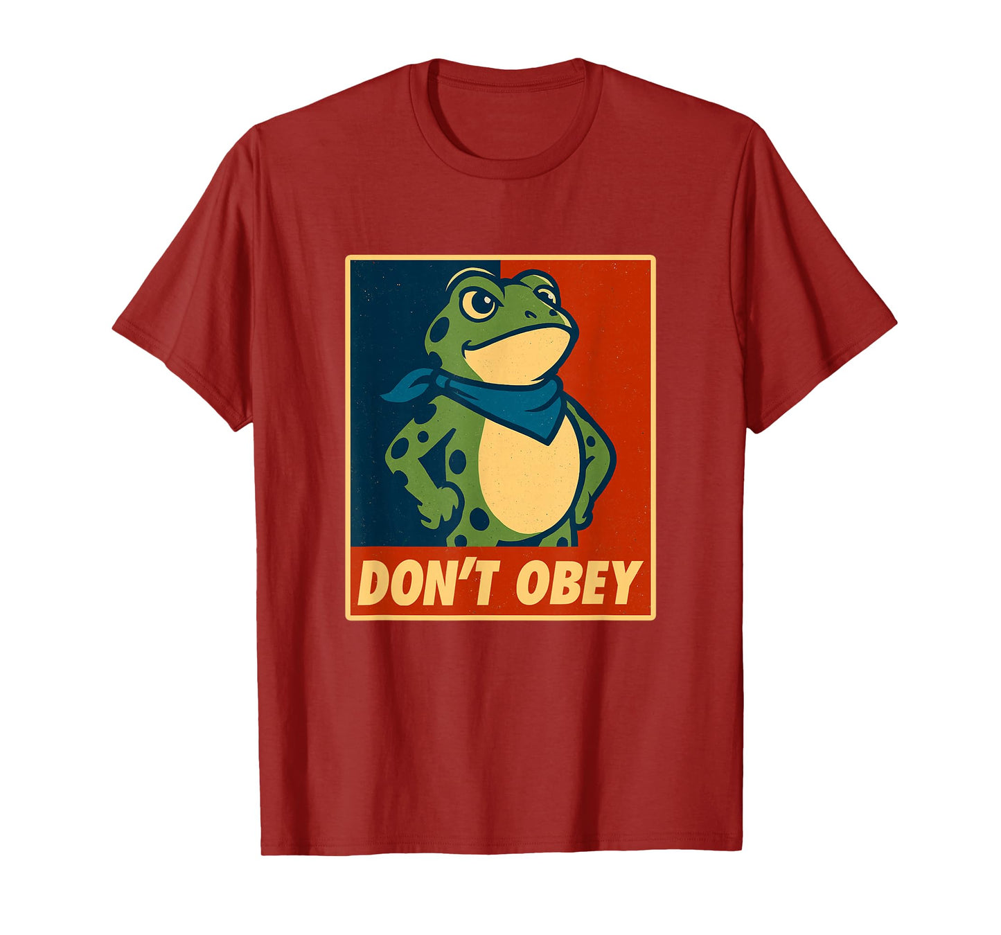 Don't Obey Frog Retro Protest Poster T-Shirt