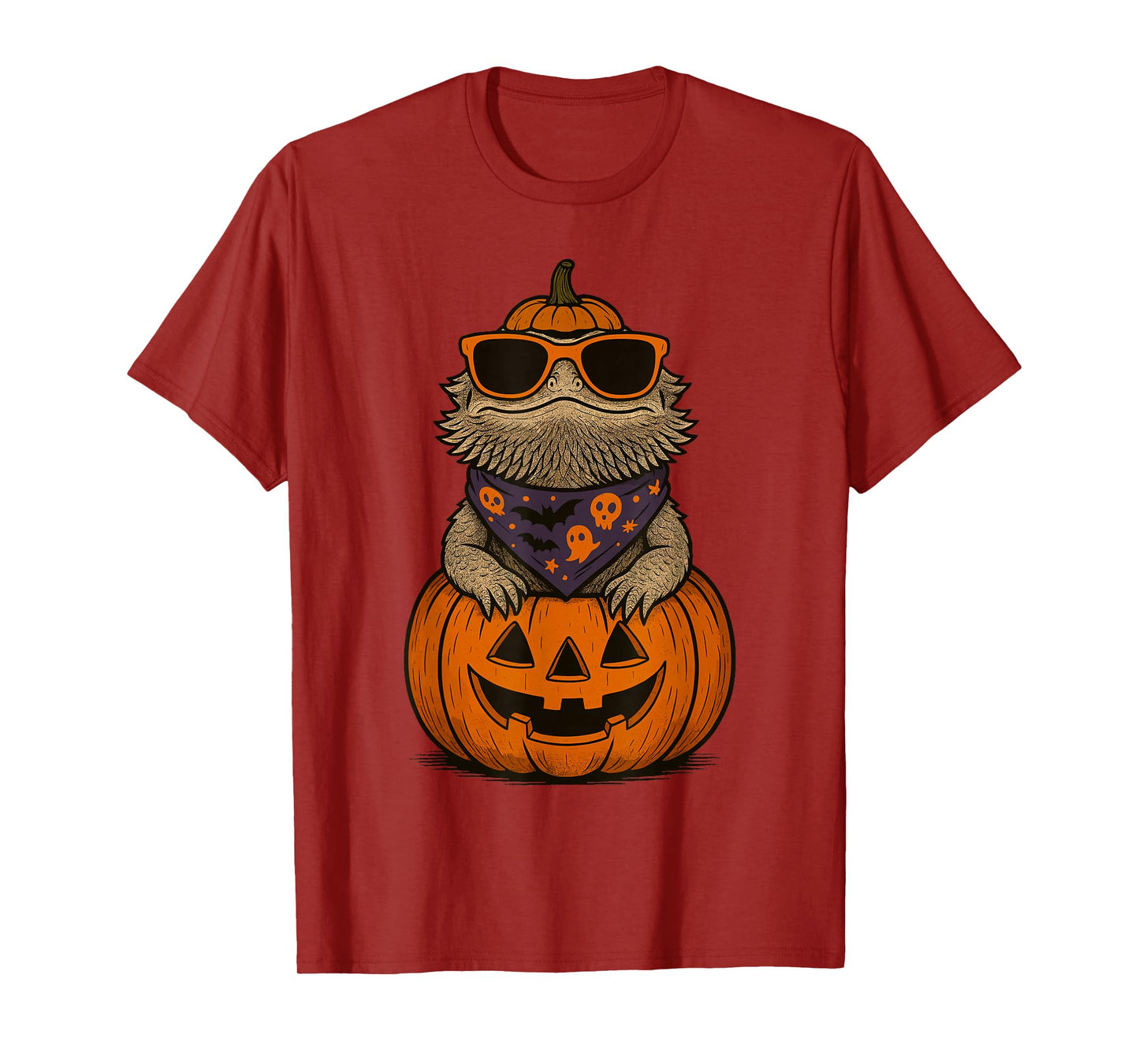 Spooky Bearded Dragon Pumpkin Halloween T-Shirt