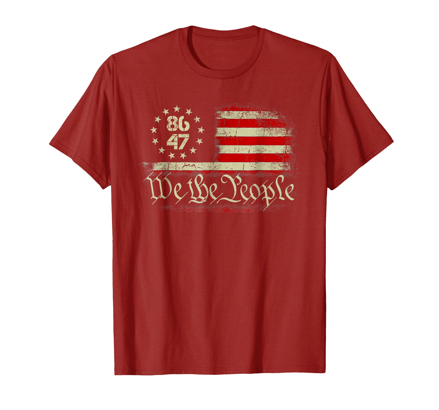 Anti Trump 8647 86 47 US Flag We The People Impeach 47 T-Shirt