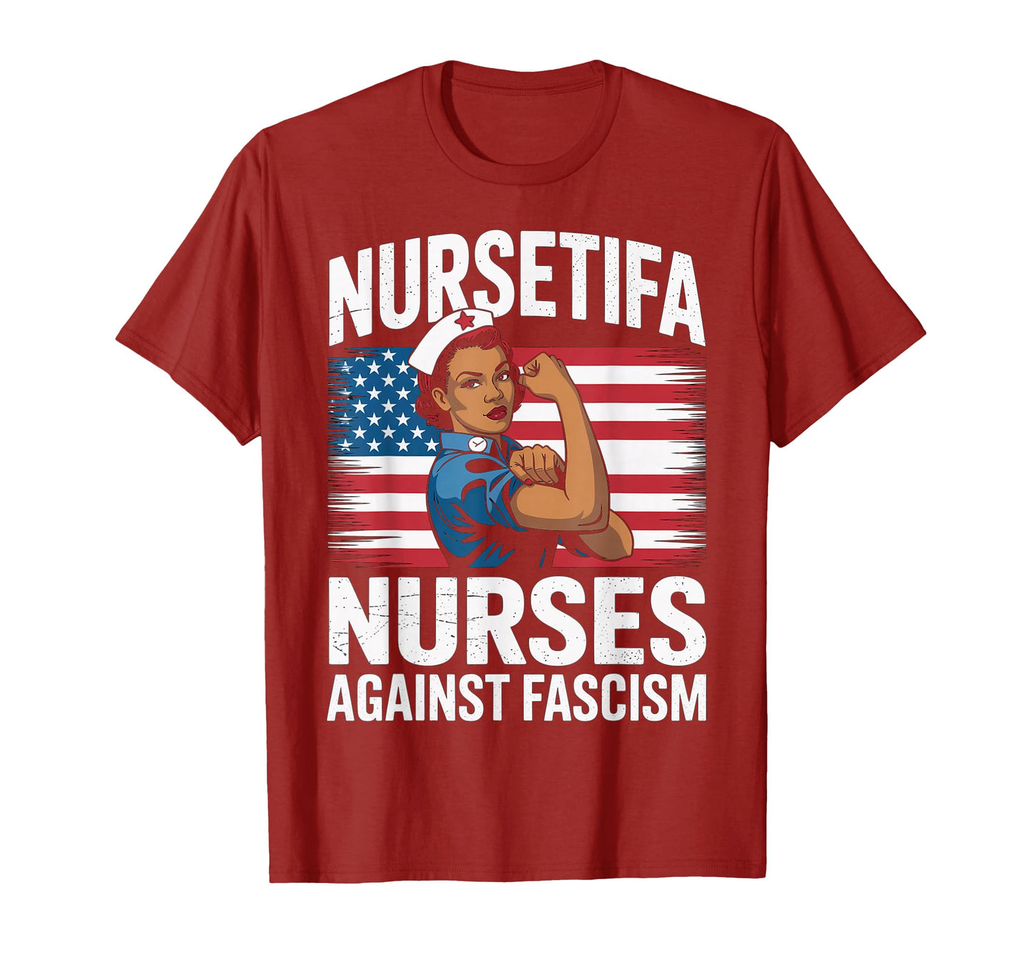 Nursetifa Black Nurse Against Fascism Flag Resist No Kings T-Shirt