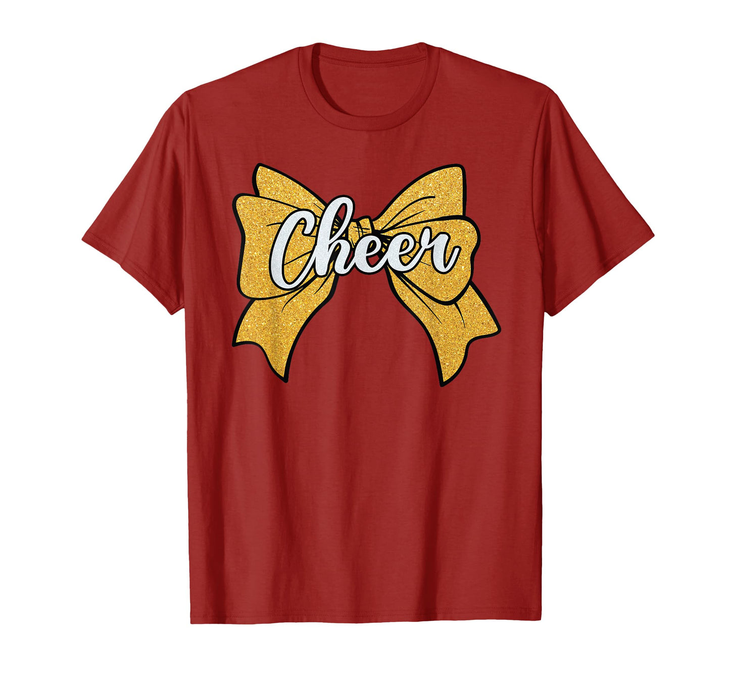 Coquette Cheer Bow Yellow Sport Cheerleader Cheerleading T-Shirt