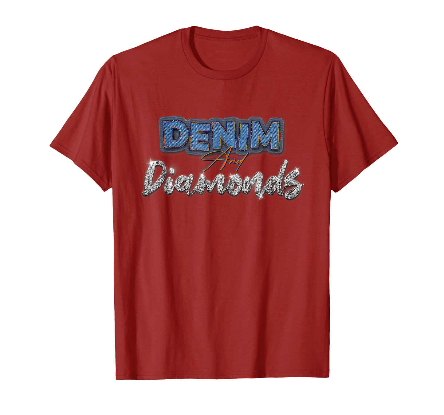 Denim And Diamonds Stylish Skinny Jeans Fabric Lover T-Shirt