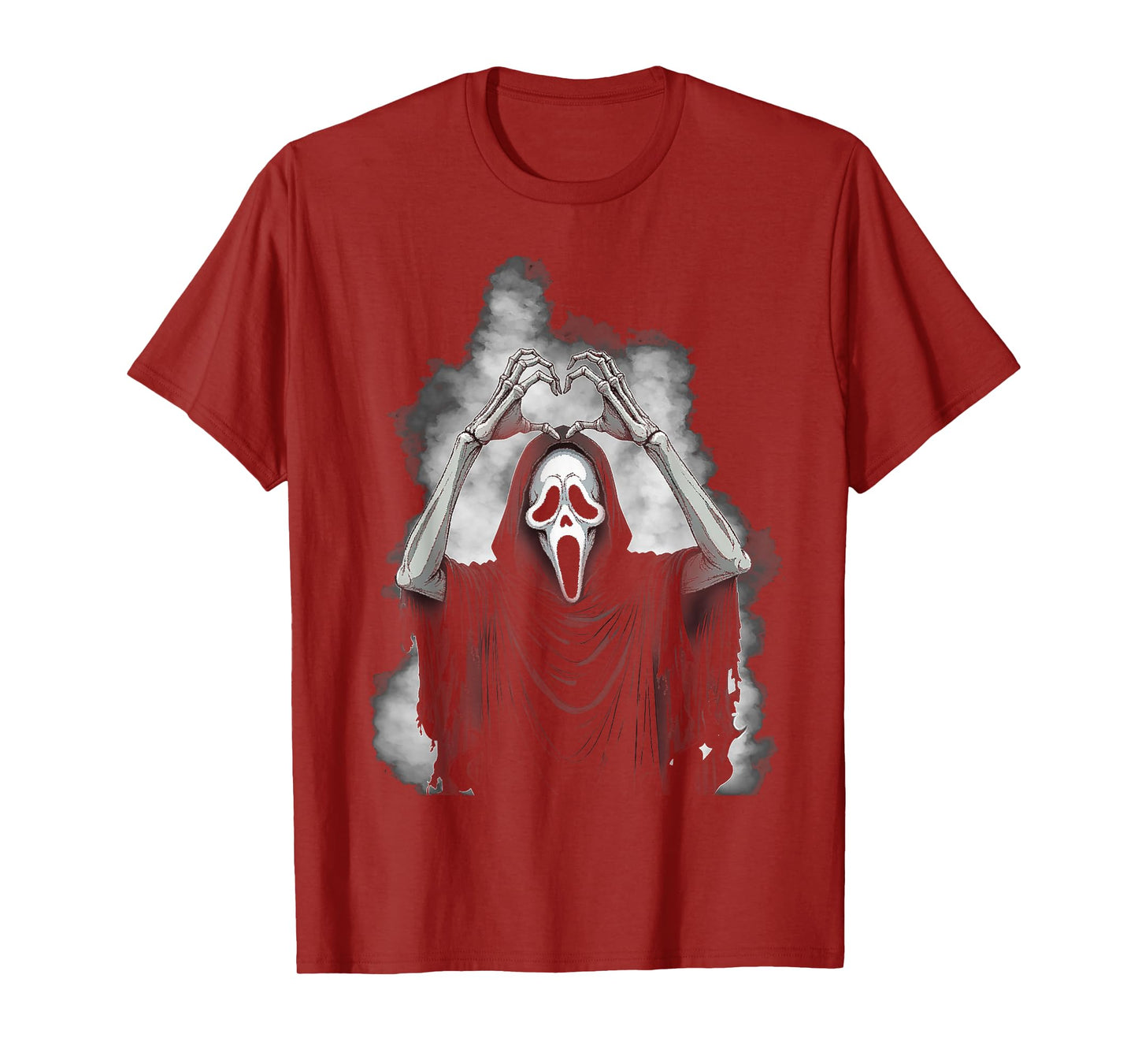 Halloween Scary Face Creepy Ghost Heart Hands Spooky Horror T-Shirt