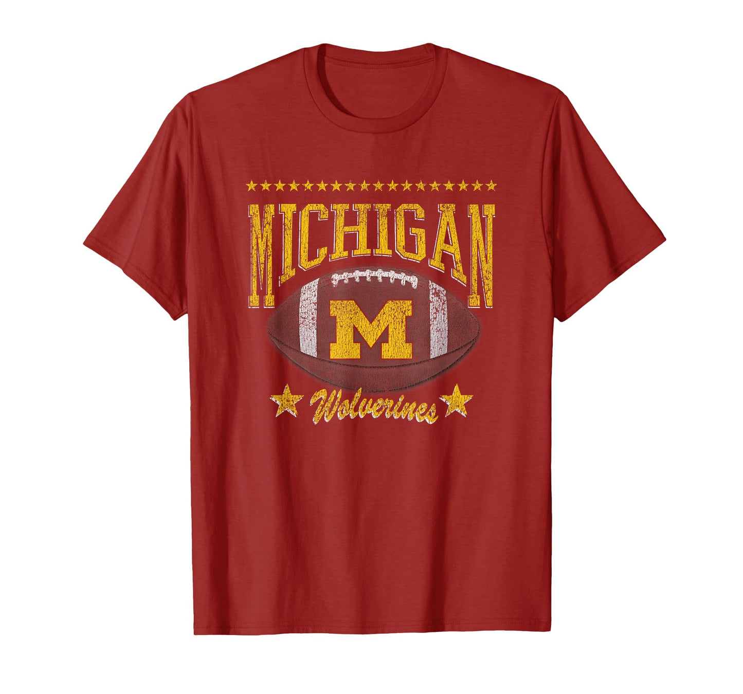 Michigan Wolverines Football Vintage Stars Navy T-Shirt