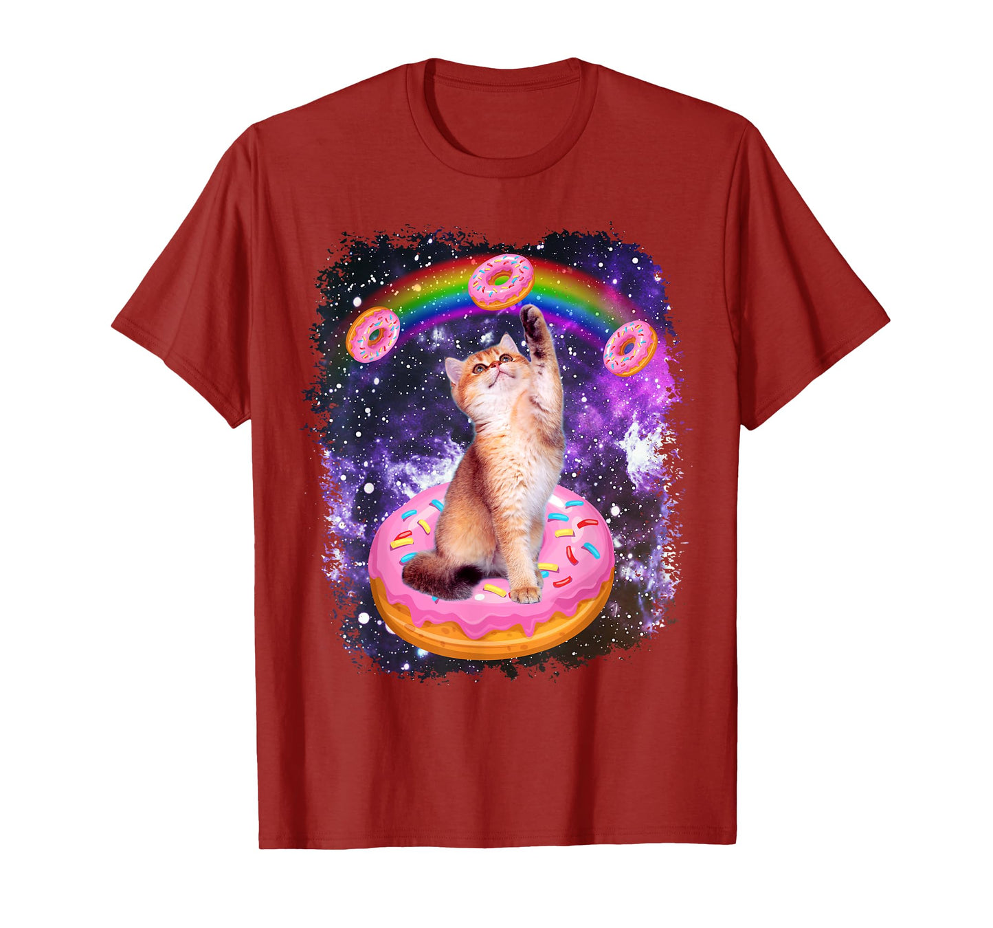 Space Cat Donut Rainbow Cat Galaxy Cute Kitty In Space T-Shirt
