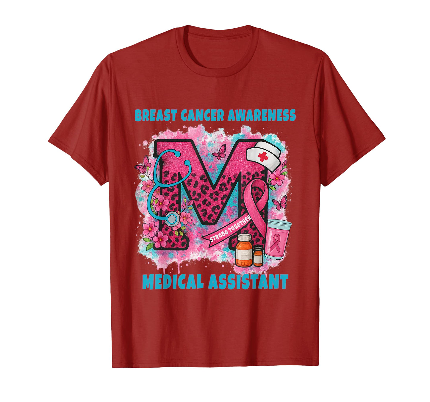 Medical Assistant Pink Ribbon Breast Cancer October T-Shirt