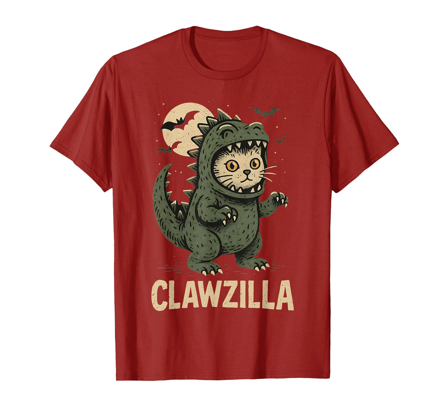Clawzilla Cute Cat Monster Halloween Pun Funny Graphic T-Shirt