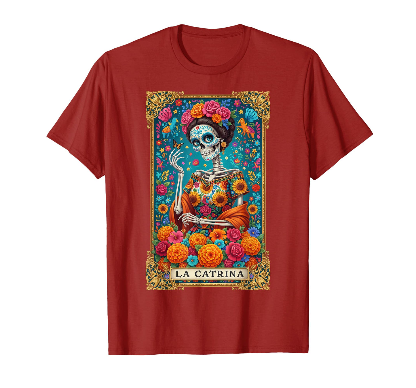 De Los Muertos La Catrina Day of The Dead Women Sugar Skull T-Shirt