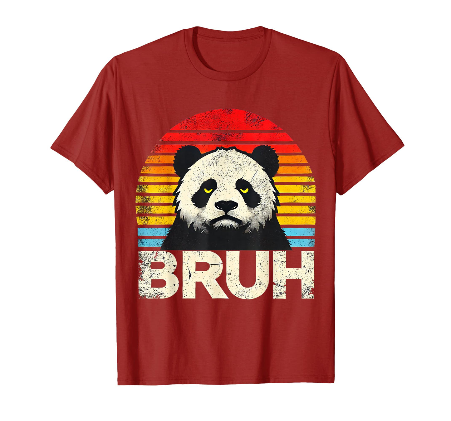 Funny Grumpy Panda Bruh Meme – Vintage Humorous Panda T-Shirt