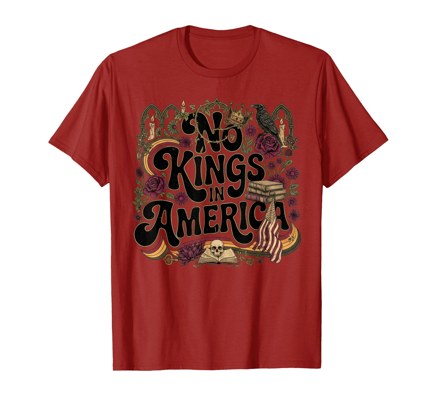 Vintage No Kings in America Men Women Liberty Pride Artwork T-Shirt