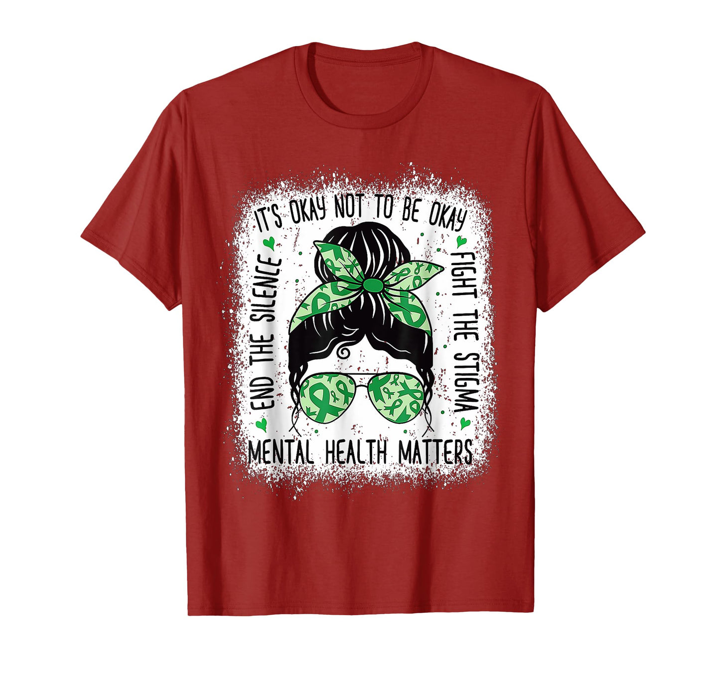 Mental Health Matters Messy Bun Mental Health Awareness T-Shirt