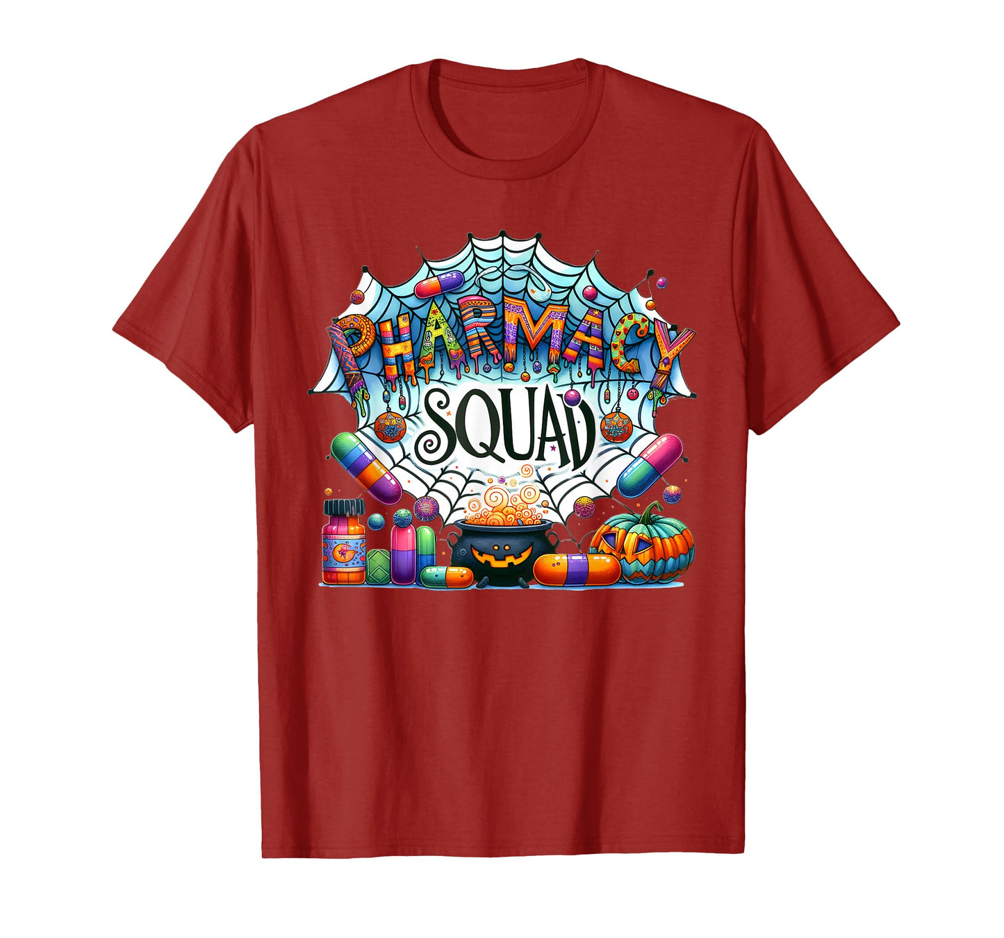 Funny Pharmacy Squad Technician Pumpkin Halloween T-Shirt