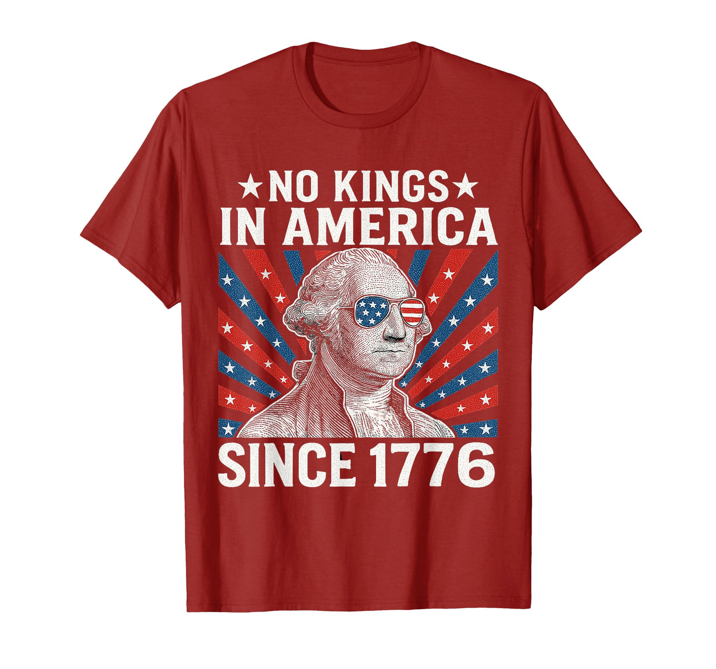 No Kings in America Since 1776 Vintage USA Flag T-Shirt