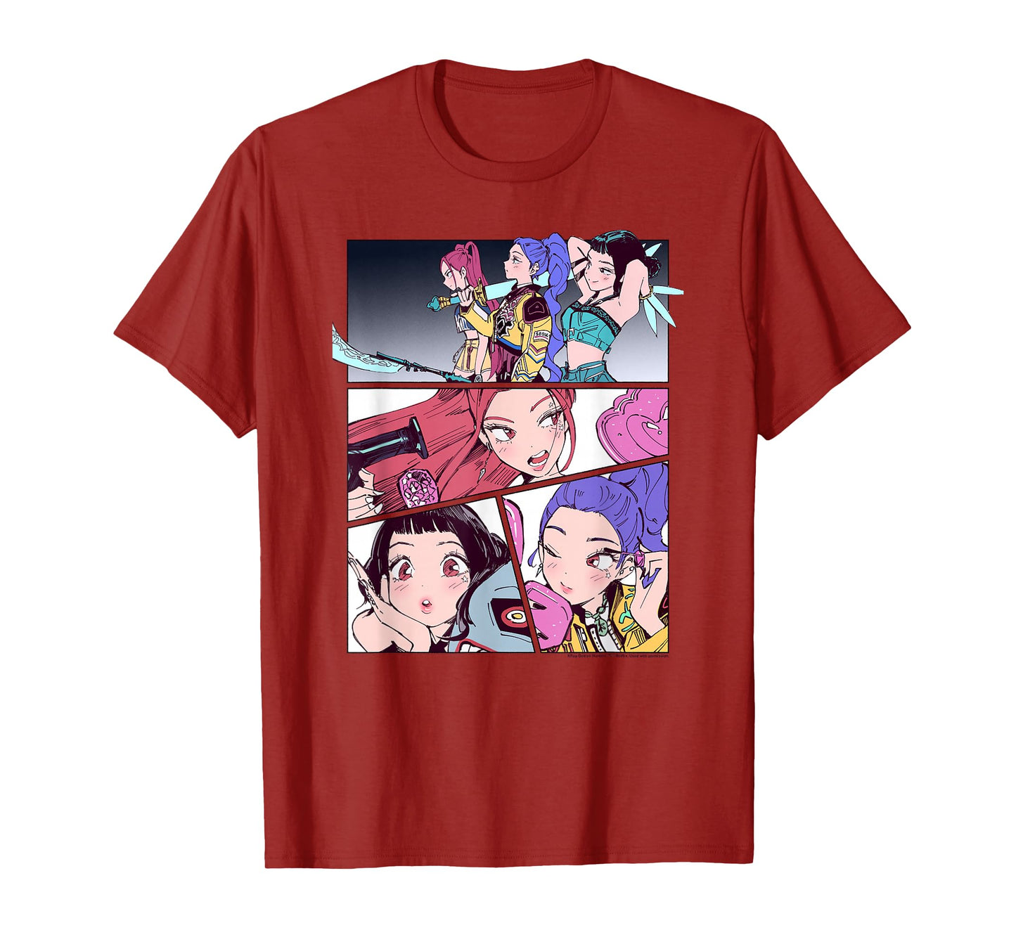Kpop Demon Hunters Halloween Huntrix Manhwa Panels Poster T-Shirt