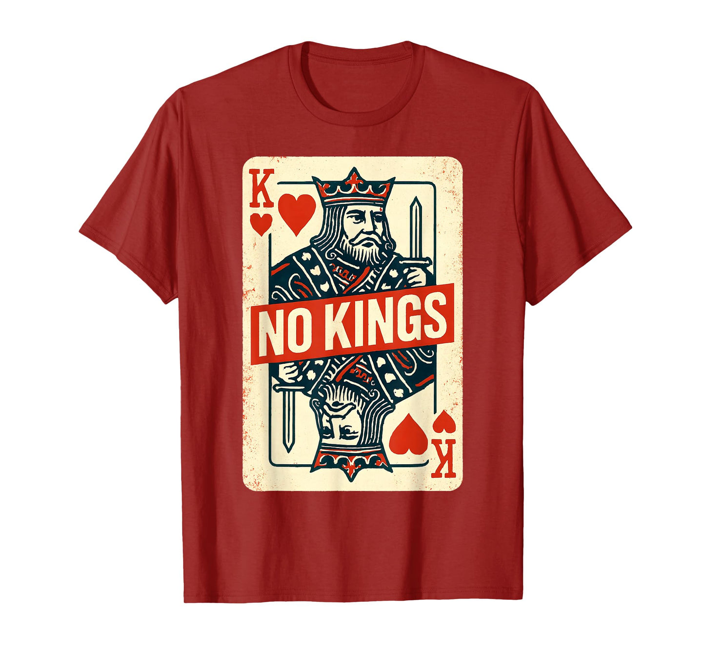 No Kings Playing Card USA Liberty Slogan Patriotic Vintage T-Shirt