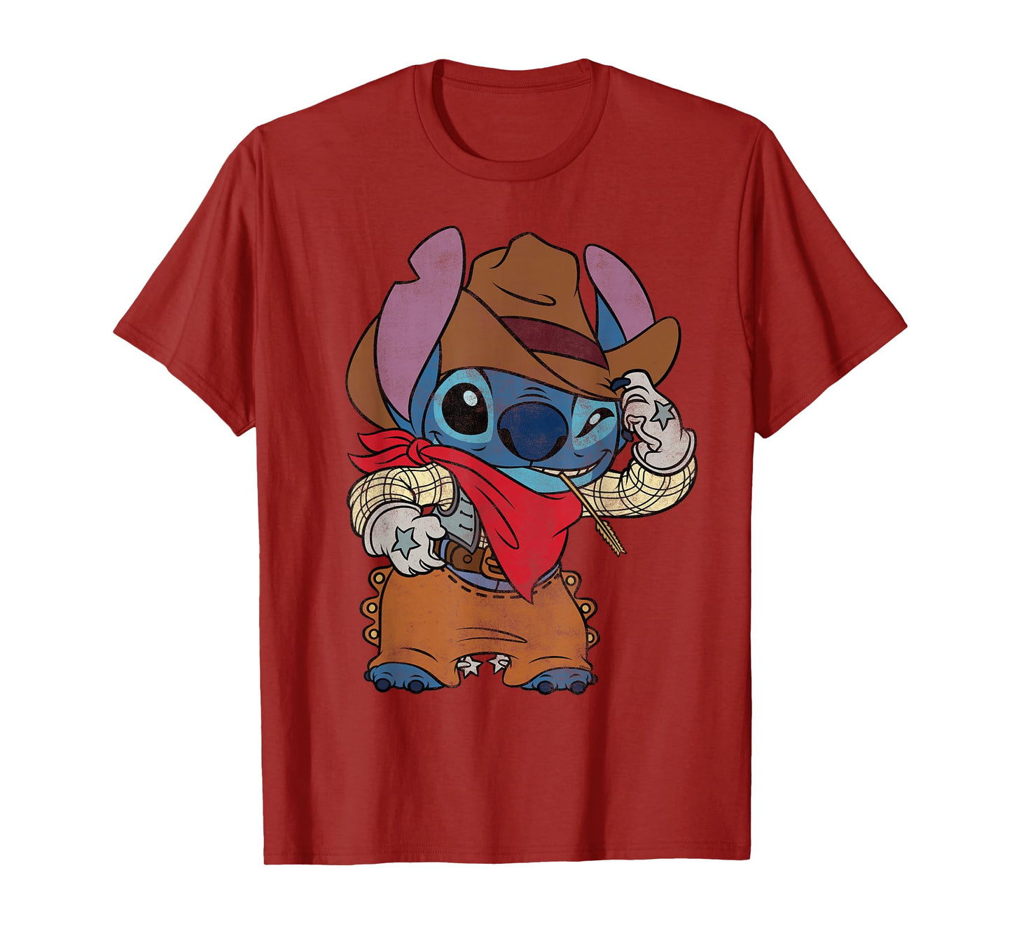 Disney Stitch Cowboy Costume Western Vintage Look T-Shirt
