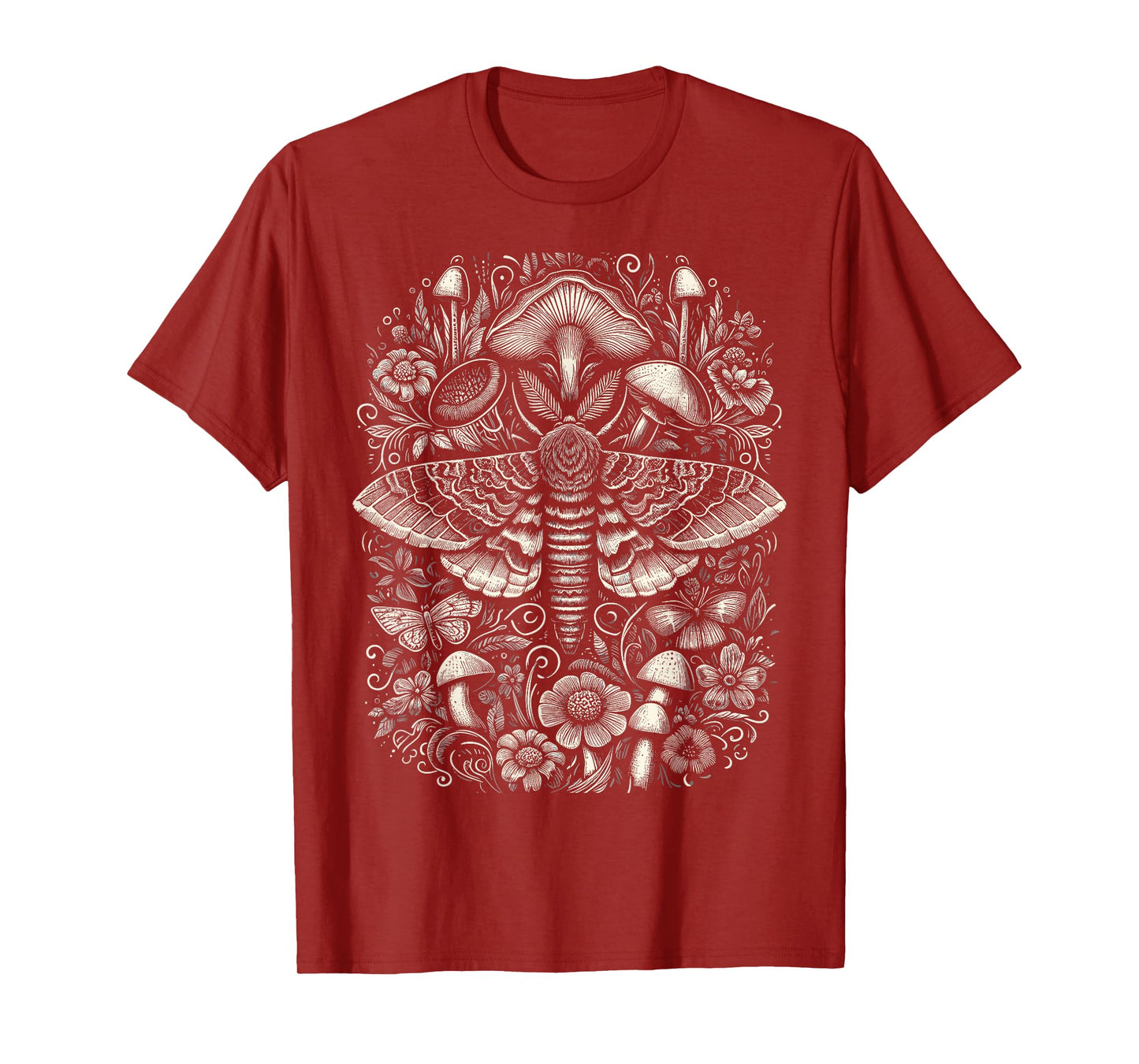 Cute Fairycore Floral Moth Aesthetic T-Shirt