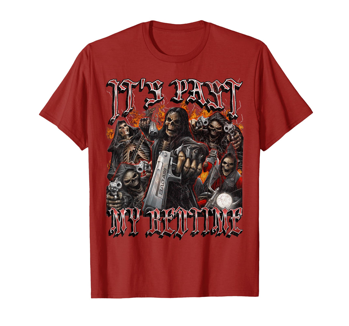 It's Past My Bedtime Funny Hard Skeleton Meme Bootleg T-Shirt