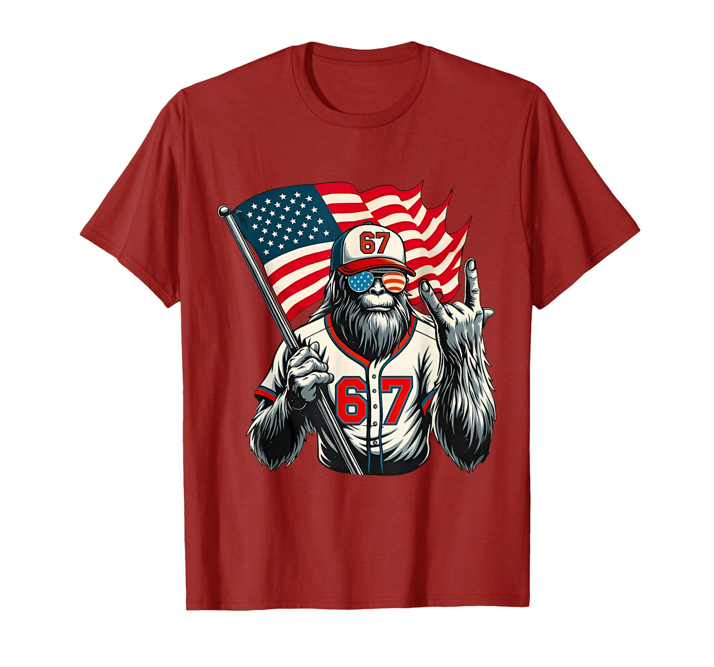 67 Bigfoot Meme Funny Six Seven Gen Alpha Slang T-Shirt
