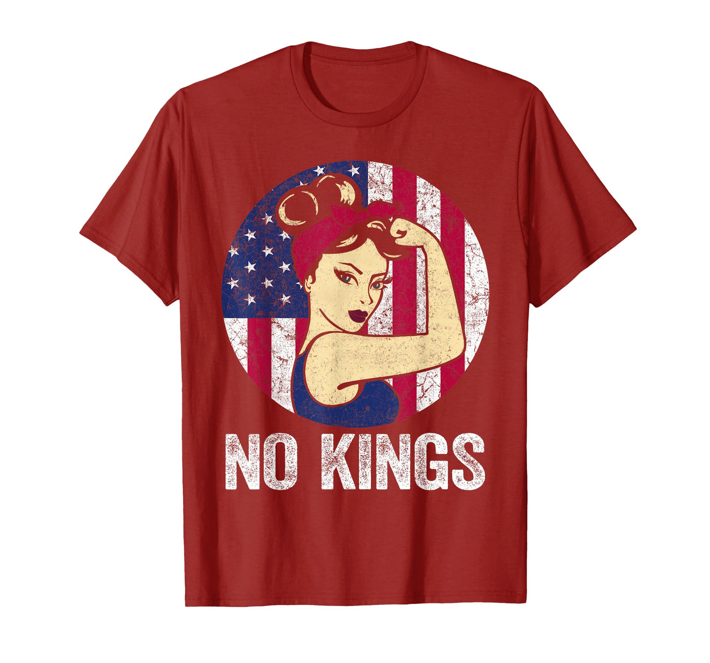 No Kings Protest Tee Rosie USA Flag No Kings T-Shirt