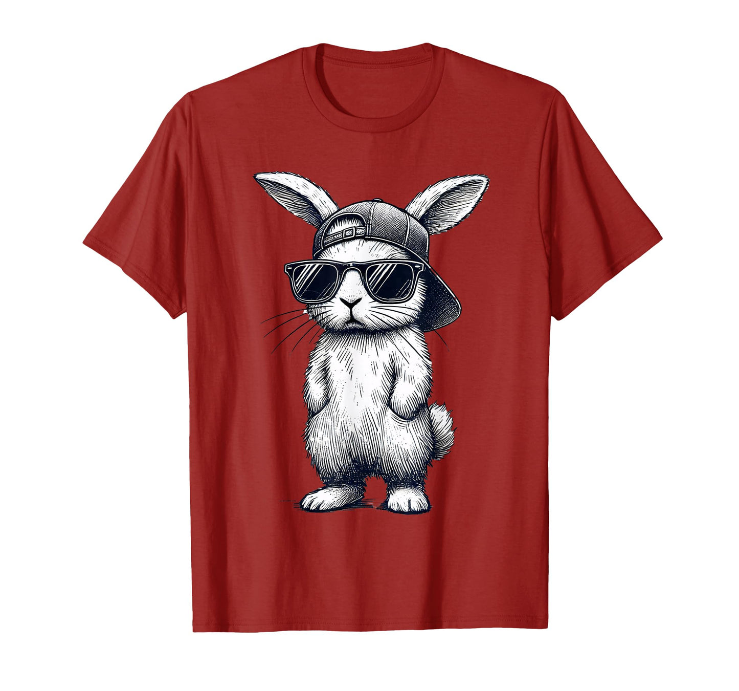 Bunny Face With Sunglasses Cap Easter Day for Boys Men Kids T-Shirt