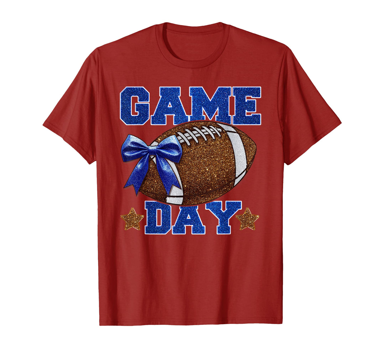 Game Day Football Season Football Mama Girl Blue Gold Vibes T-Shirt