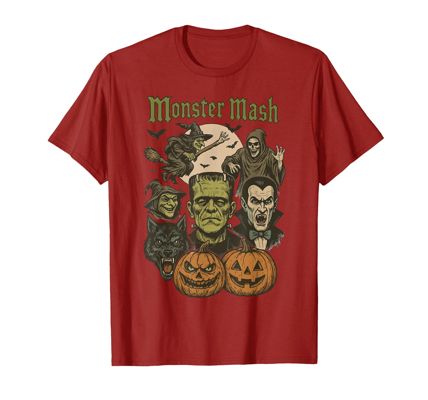 Monster Mash Retro Halloween Funny Monster Spooky Womens Men T-Shirt