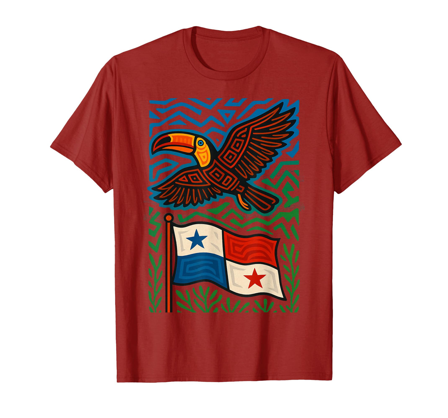 Toucan Inspired by Mola Artwork of Panama Kuna T-Shirt