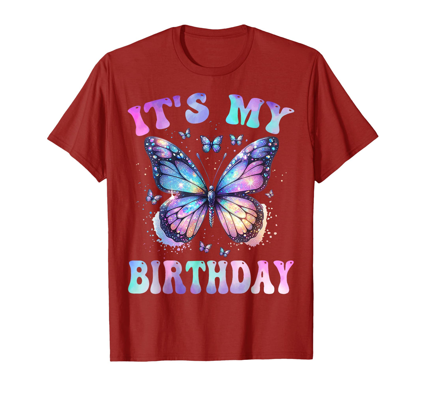It's My Birthday Tie Dye Birthday Girl Butterfly Family T-Shirt