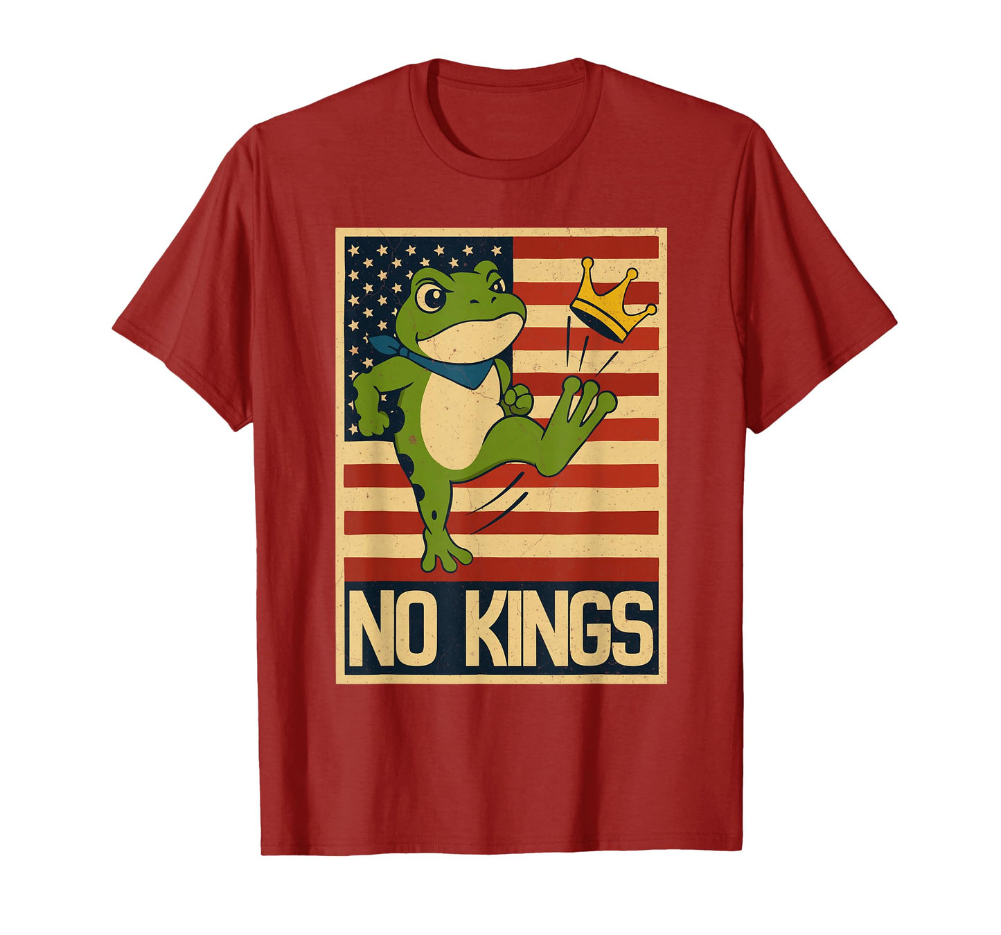 No Kings Frog Portland Frog Protest Vintage for Men Women T-Shirt