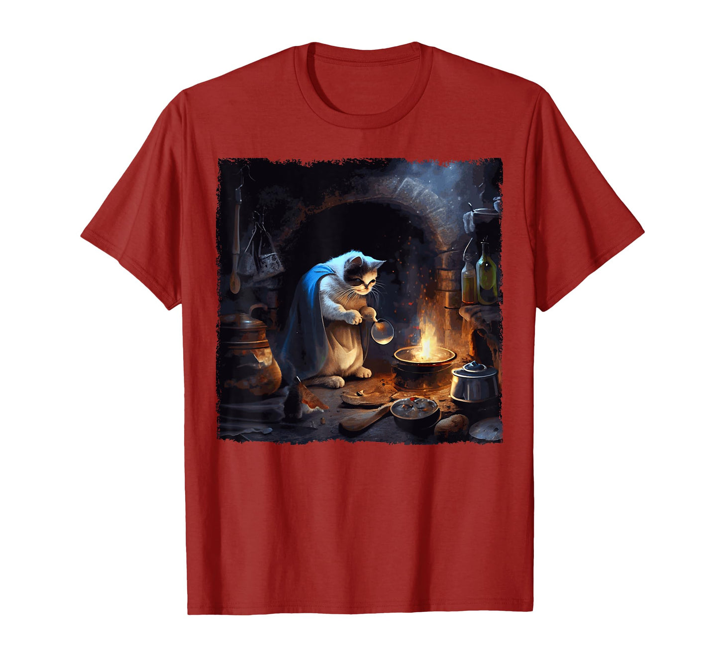 Funny Cat Cooking Space T-Shirt